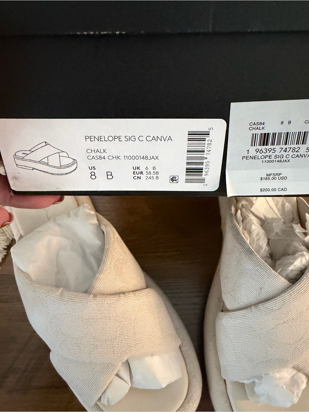 Coach Canvas Slide Sandals in Chalk - Women's